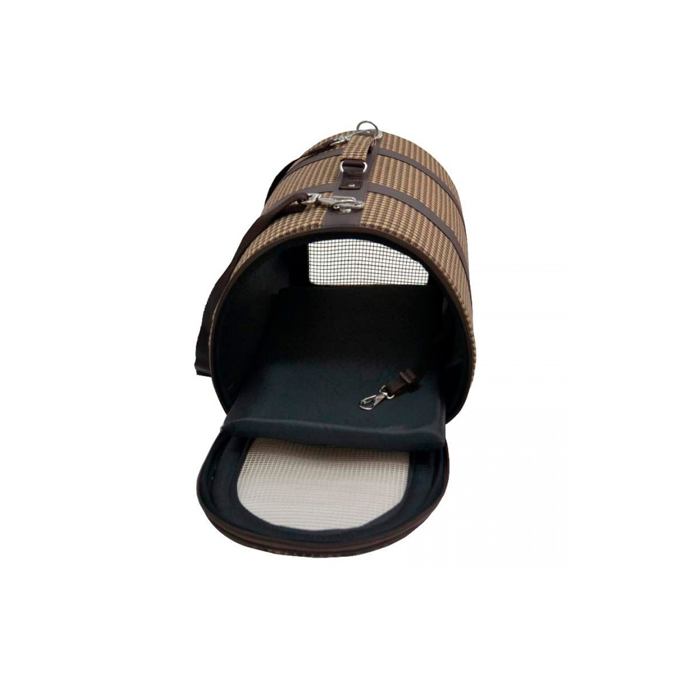 Bolsa de Transporte São Pet Pied Poule para Cães e Gatos Marrom