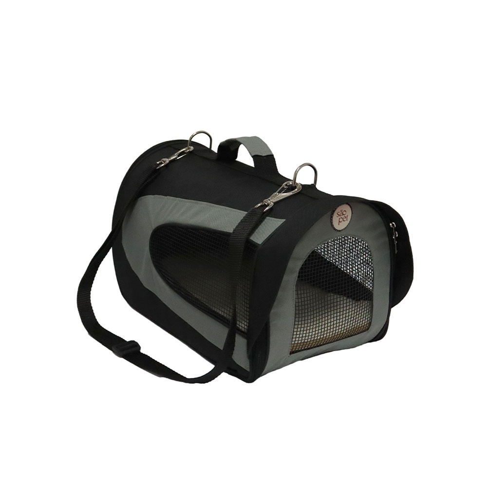 Bolsa de Transporte São Pet P-Sport Preta para Cães e Gatos