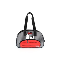 Bolsa de Transporte Up4You Snoopy Listrada Preta para Cães e Gatos