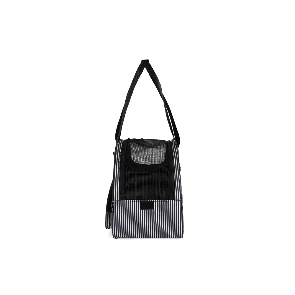 Bolsa de Transporte Up4You Snoopy Listrada Preta para Cães e Gatos