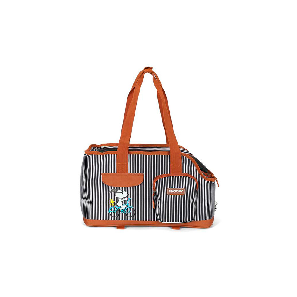 Bolsa de Transporte Up4You Snoopy Listrada Marrom para Cães e Gatos