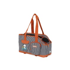 Bolsa de Transporte Up4You Snoopy Listrada Marrom para Cães e Gatos