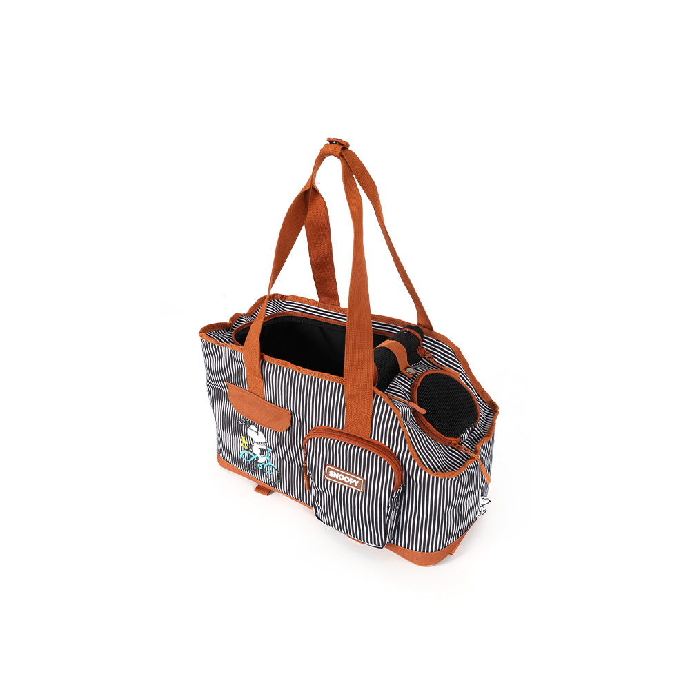 Bolsa de Transporte Up4You Snoopy Listrada Marrom para Cães e Gatos