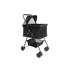 Carrinho Kiddo Pet Valente Preto para Cães e Gatos