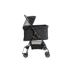 Carrinho Kiddo Pet Valente Preto para Cães e Gatos