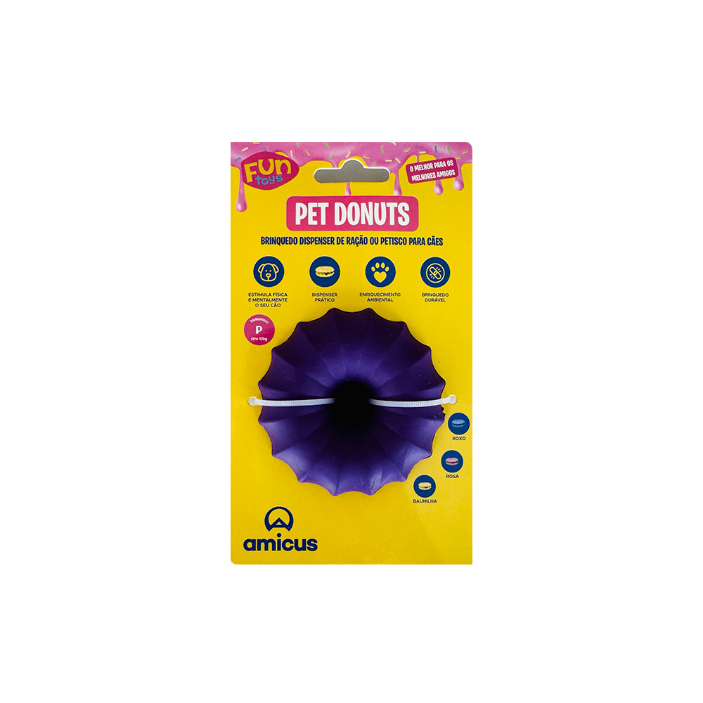 Brinquedo Amicus Fun Toys Donuts Roxo para Cães
