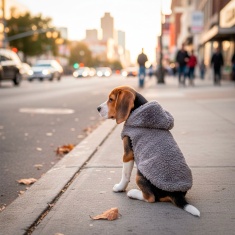 Blusa com Capuz Fábrica Pet Peludinha Cinza para Cães e Gatos