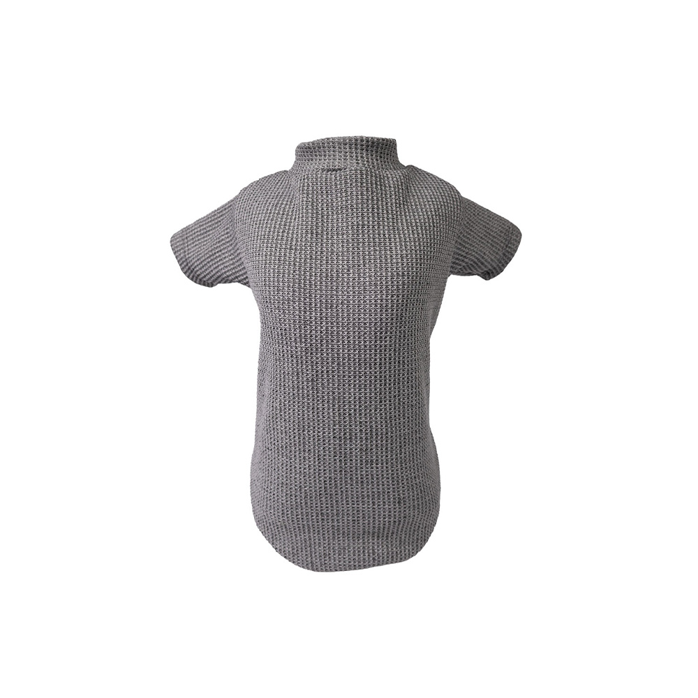 Blusa com Manga Fábrica Pet Tricô Suécia Cinza para Cães e Gatos