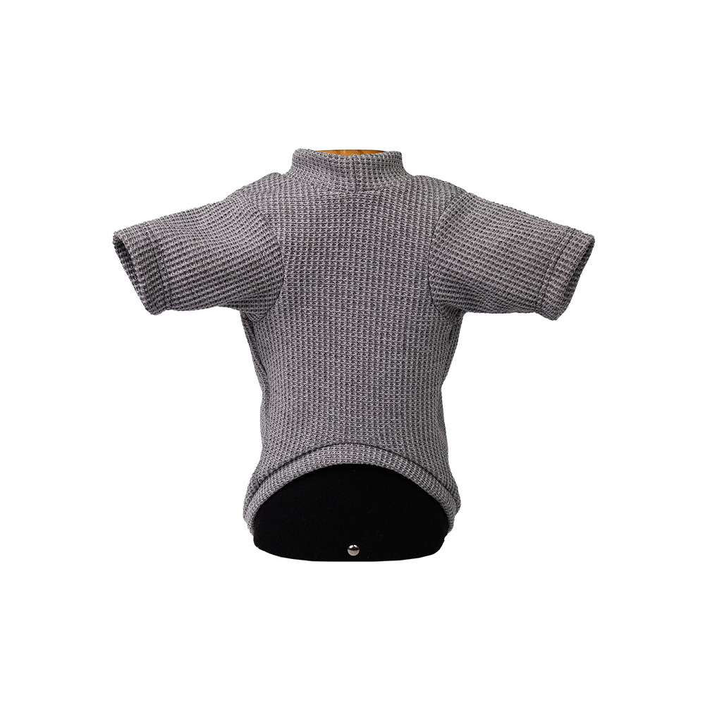 Blusa com Manga Fábrica Pet Tricô Suécia Cinza para Cães e Gatos