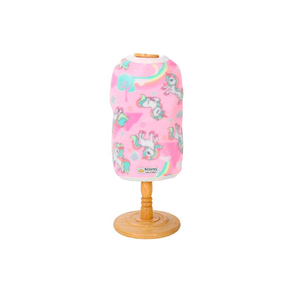 Blusa Bonito pra Cachorro Básica Est Unicórnio Rosa para Cães