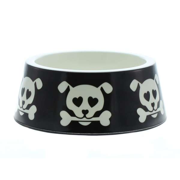 Comedouro Tigela Jambo para Cães Caveira Preta Comedouro Tigela Jambo para Cães Caveira Preta