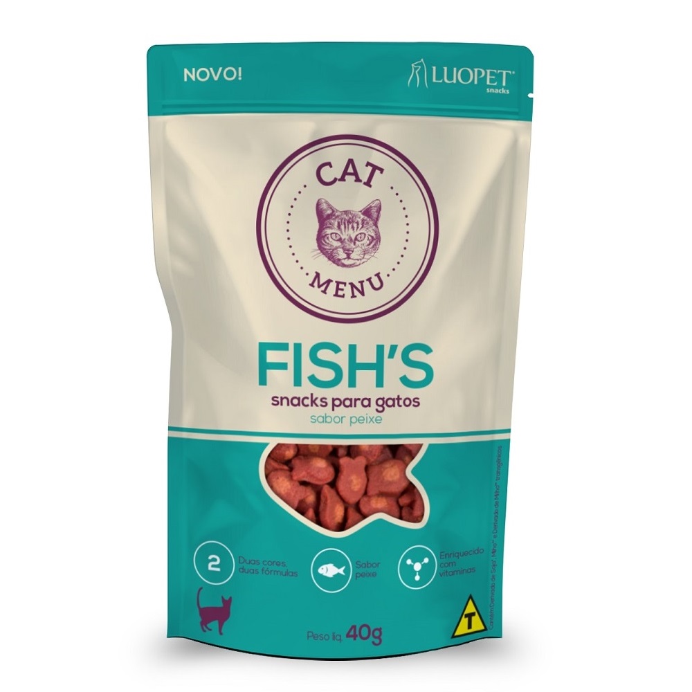 Petisco Luopet Cat Menu Fishs para Gatos - 40g