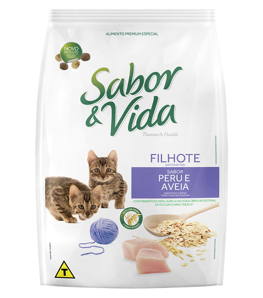 Ração Sabor & Vida para Gatos Filhotes Sabor Peru e Aveia