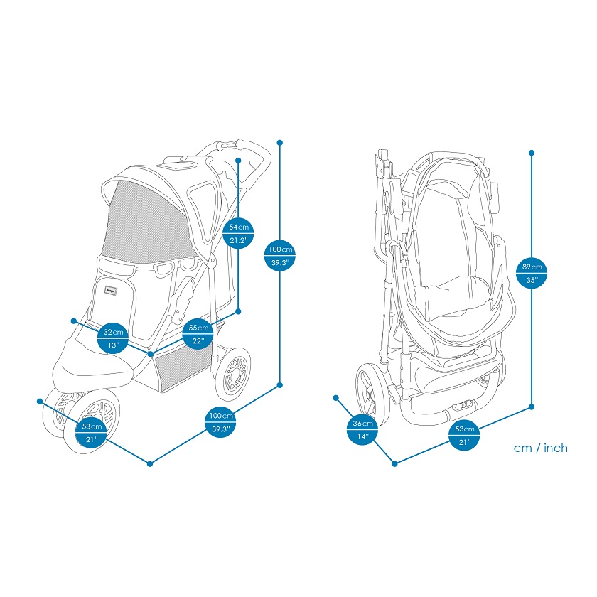 Carrinho Ibiyaya Pet Monogram Jogger Bege