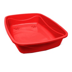 Bandeja Higiênica Pet Injet Luxo Patas para Gatos Vermelho