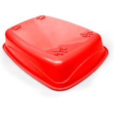 Bandeja Higiênica Pet Injet Luxo Patas para Gatos Vermelho