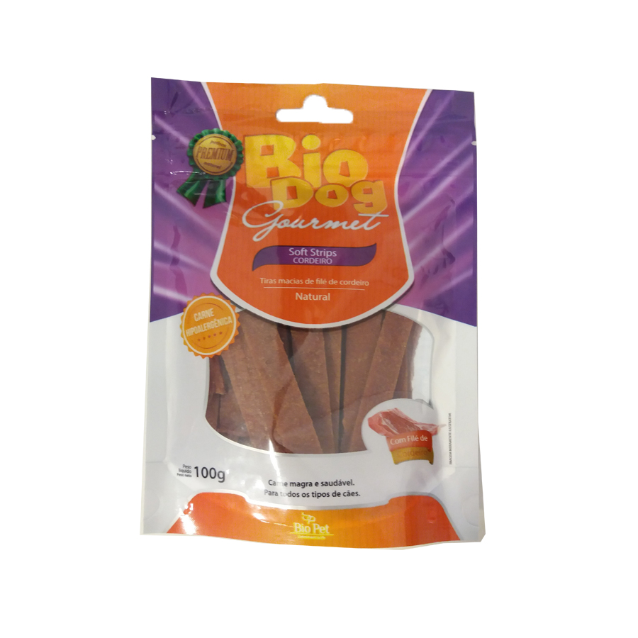 Biscoito Gourmet Bio Dog para Cães Soft Strips sabor Cordeiro 1