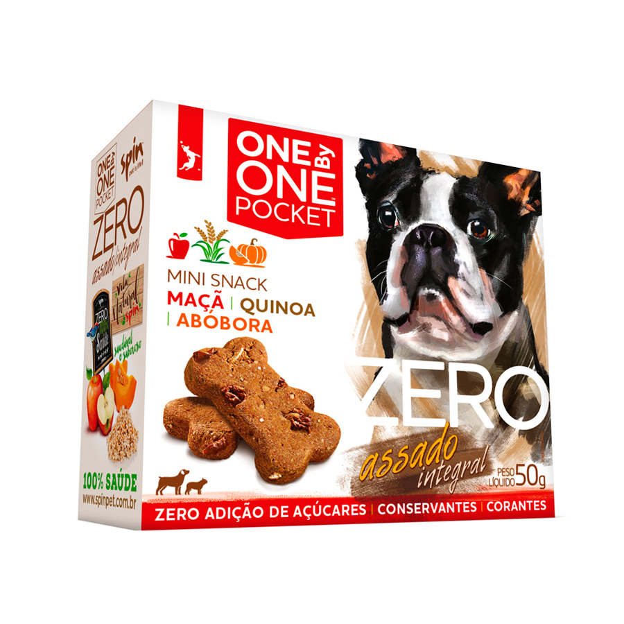 Mini Snack Zero Pocket SpinPet para Cães sabor Maçã, Quinoa e Abóbora 50g