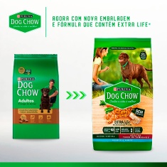 Ração Dog Chow para Cães Adultos de Porte Médio e Grande Sabor Carne, Frango e Arroz