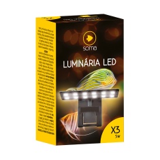 Luminária LED 5W X3 Preta para Aquário Soma - 110 v
