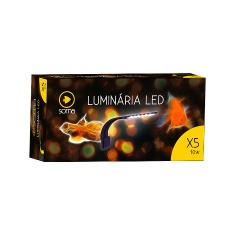 Luminária LED 10W X5 Preta para Aquário Soma - 220 v