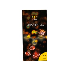 Luminária LED 15W X7 Preta para Aquário Soma
