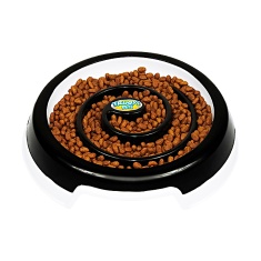 Comedouro Truqys Slow Food para Cães e Gatos Preto