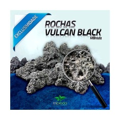 Rocha Vulcânica Mbreda Vulcan Preta para Aquários Marinhos