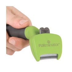 Rasqueadeira Furminator Verde para Cães de Pequeno Porte e Pelo Longo