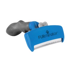 Rasqueadeira Furminator Azul para Cães de Grande Porte e Pelo Curto
