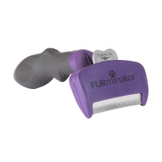 Rasqueadeira Furminator Roxa Média para Gatos de Pelo Longo