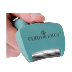Rasqueadeira Furminator Verde Pequena para Gatos de Pelo Curto