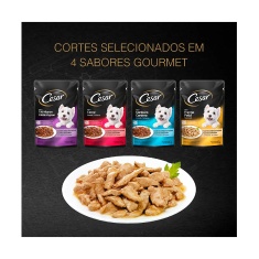 Ração Úmida Cesar Sachê Cortes Selecionados Frango Marinado ao Molho Para Cães Adultos 85 g