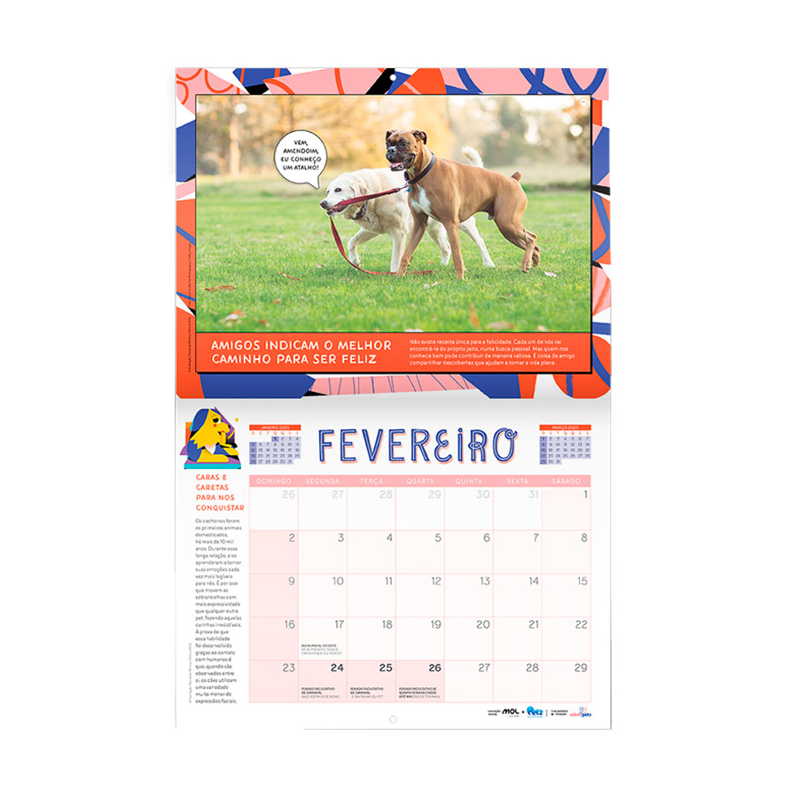 Calendário Petz Coisas de Amigos 2020