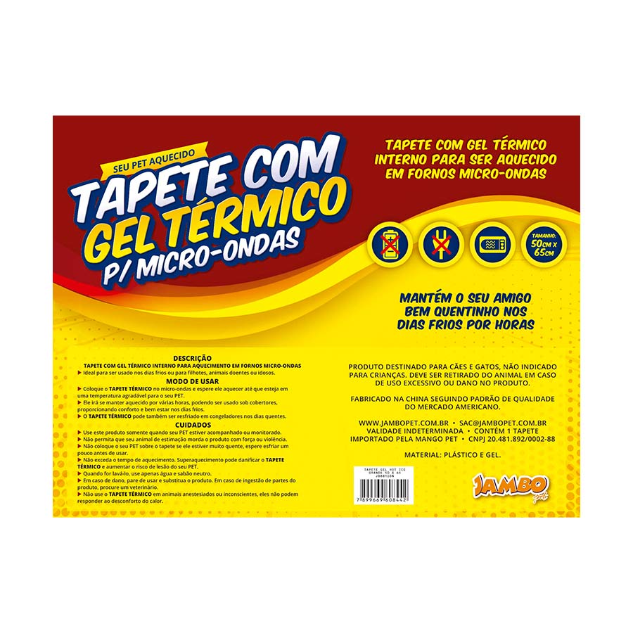 Tapete com Gel Térmico Jambo 2 em 1 para Cães e Gatos