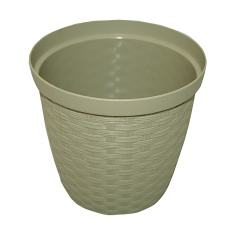 Cachepô FG Okla Rattan Cinza Taupe para Jardim
