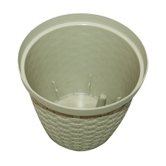 Cachepô FG Okla Rattan Cinza Taupe para Jardim