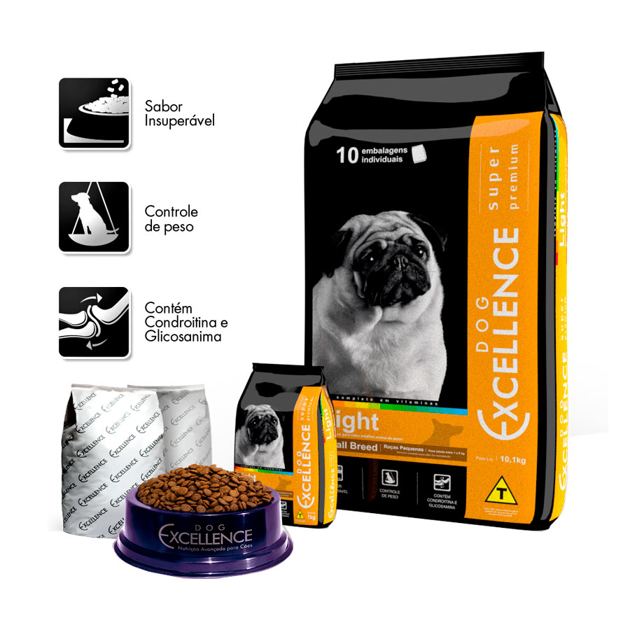 Ração Excellence Light para Cães Adultos de Porte Pequeno Sabor Frango e Arroz