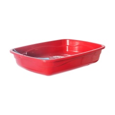 Kit Triton Dog com Bandeja Higiênica, Pá e Comedouros para Gatos - Vermelho