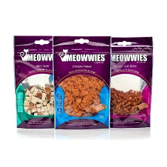 Snack Meowwies Chicken Flake para Gatos 80g