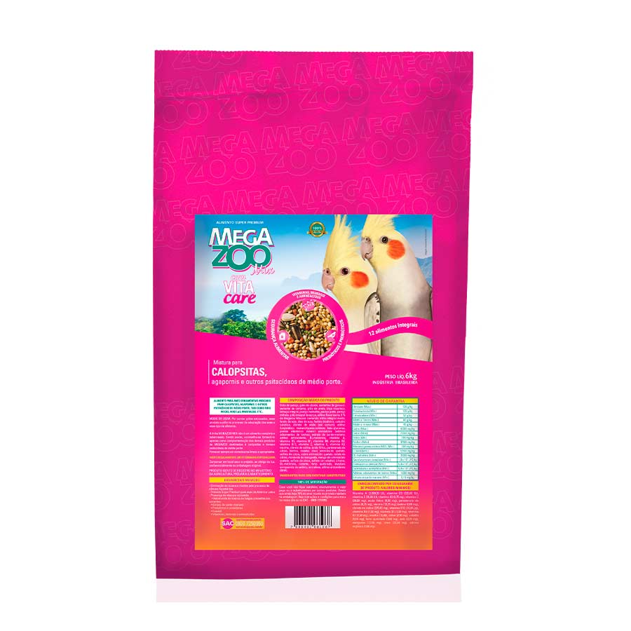 Alimento Megazoo Mix Vita Care para Calopsita