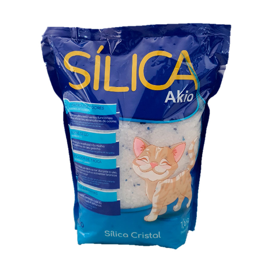 Areia Higiênica Akio Sílica Gel para Gatos 1,6kg