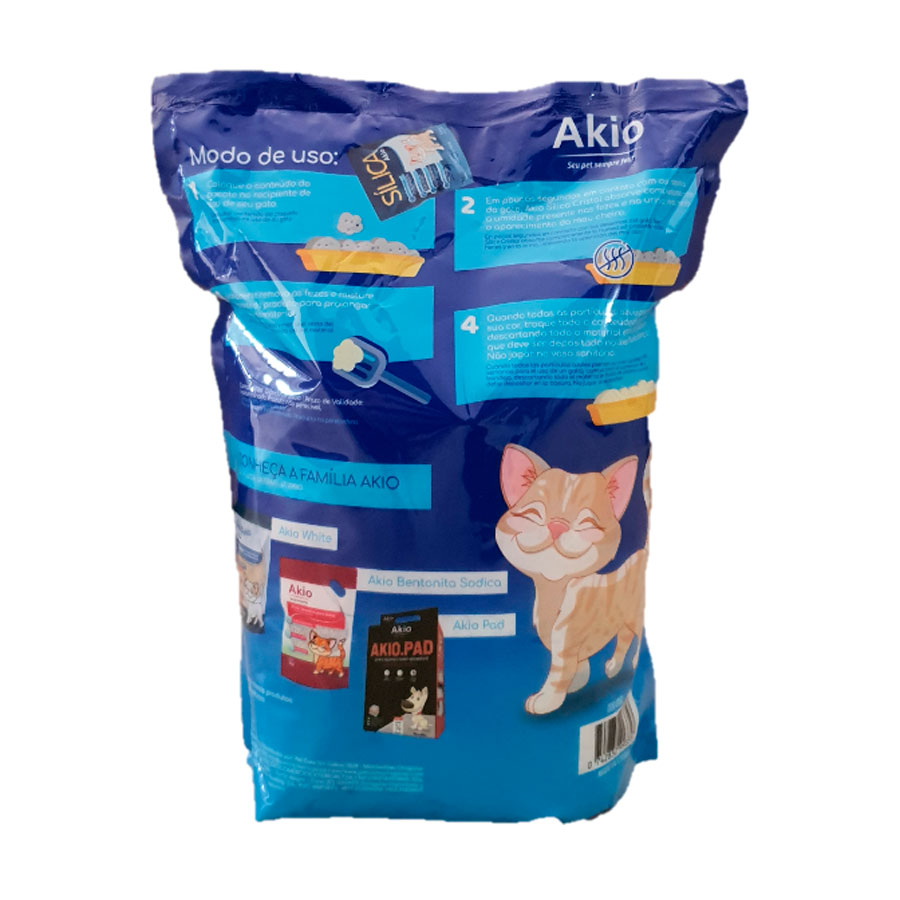 Areia Higiênica Akio Sílica Gel para Gatos 1,6kg