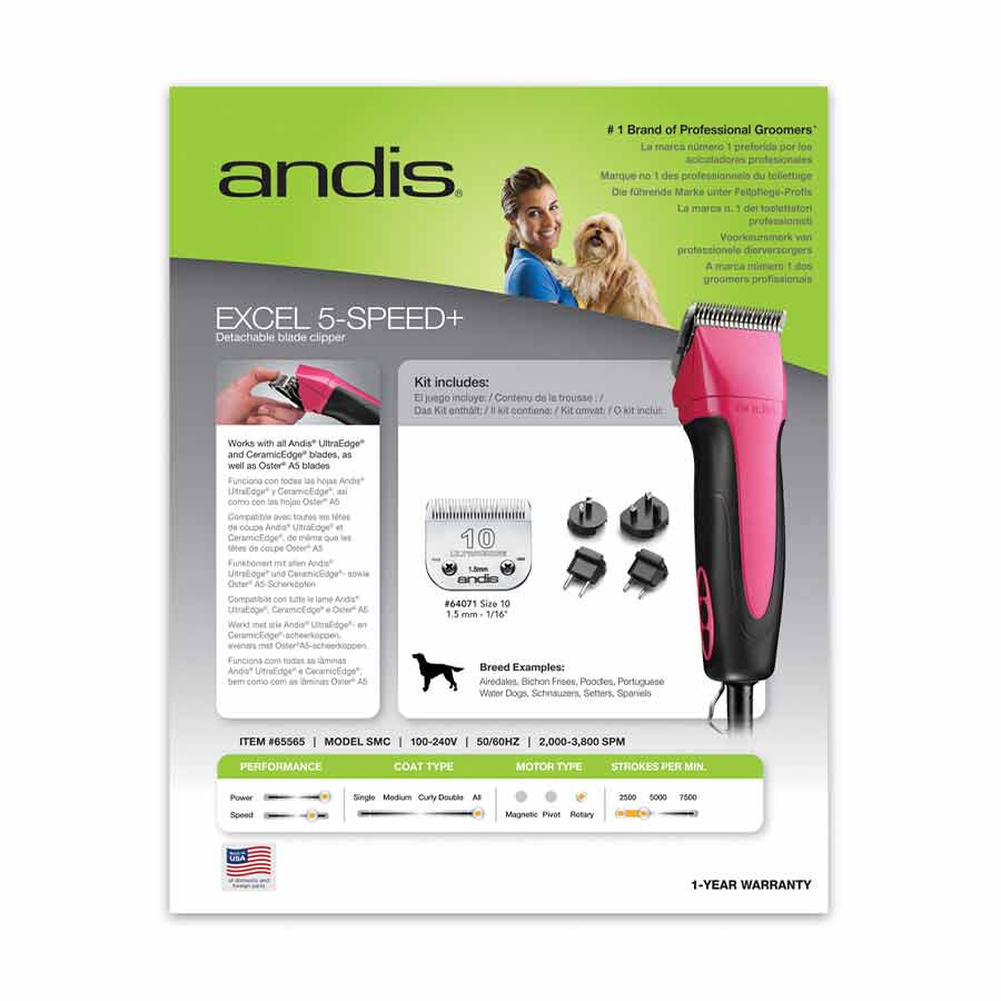 Máquina de Tosa Profissional EXEL Andis Rosa Bivolt