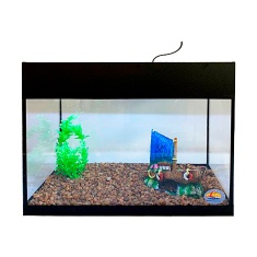 Aquário Lester N6 Faixa Preta com Led Decorado 25,2L