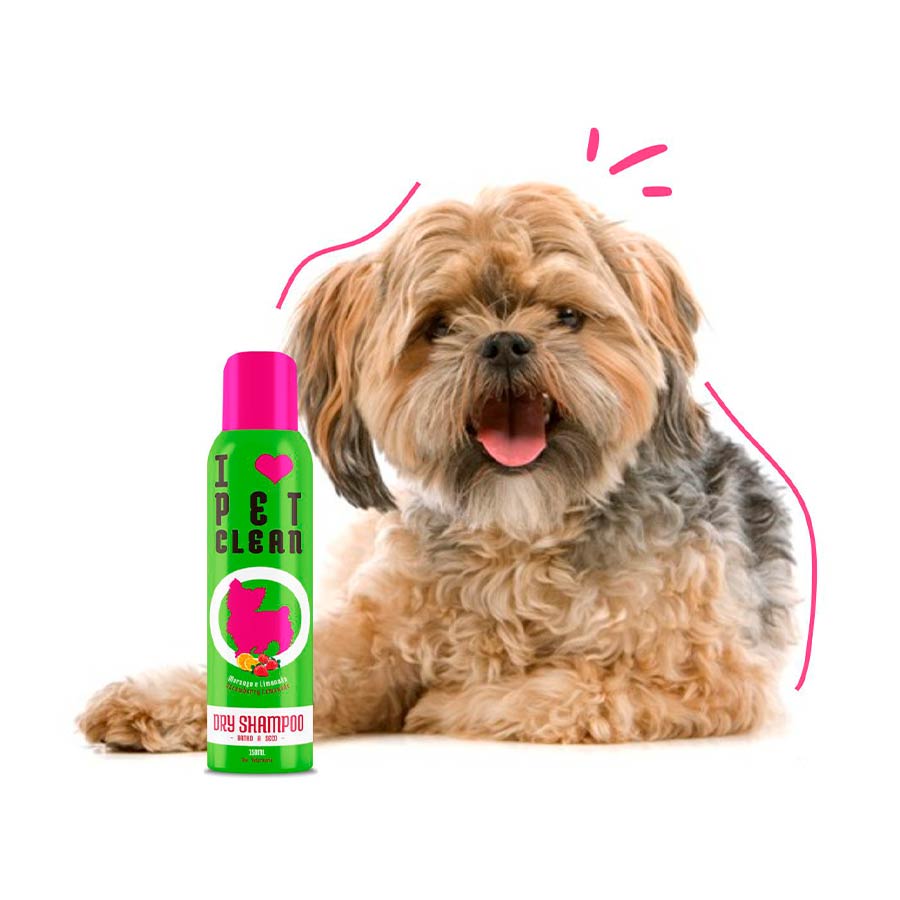 Banho a Seco Dry Shampoo Pet Clean para Cães e Gatos 150ml