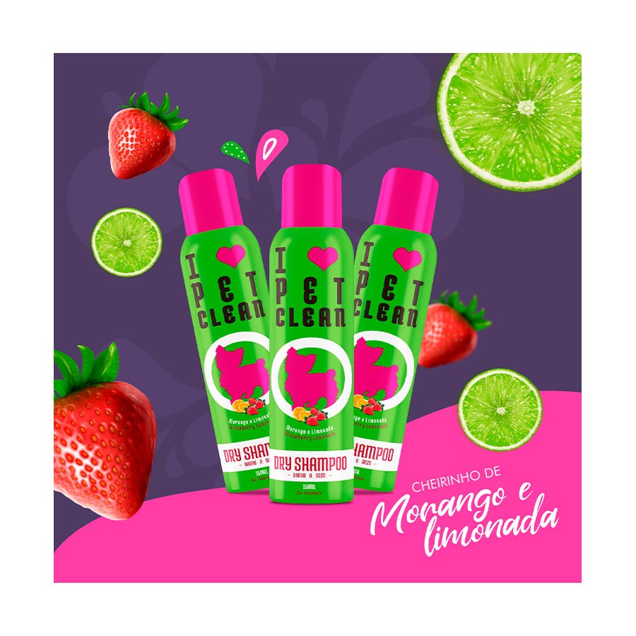 Banho a Seco Dry Shampoo Pet Clean para Cães e Gatos 150ml