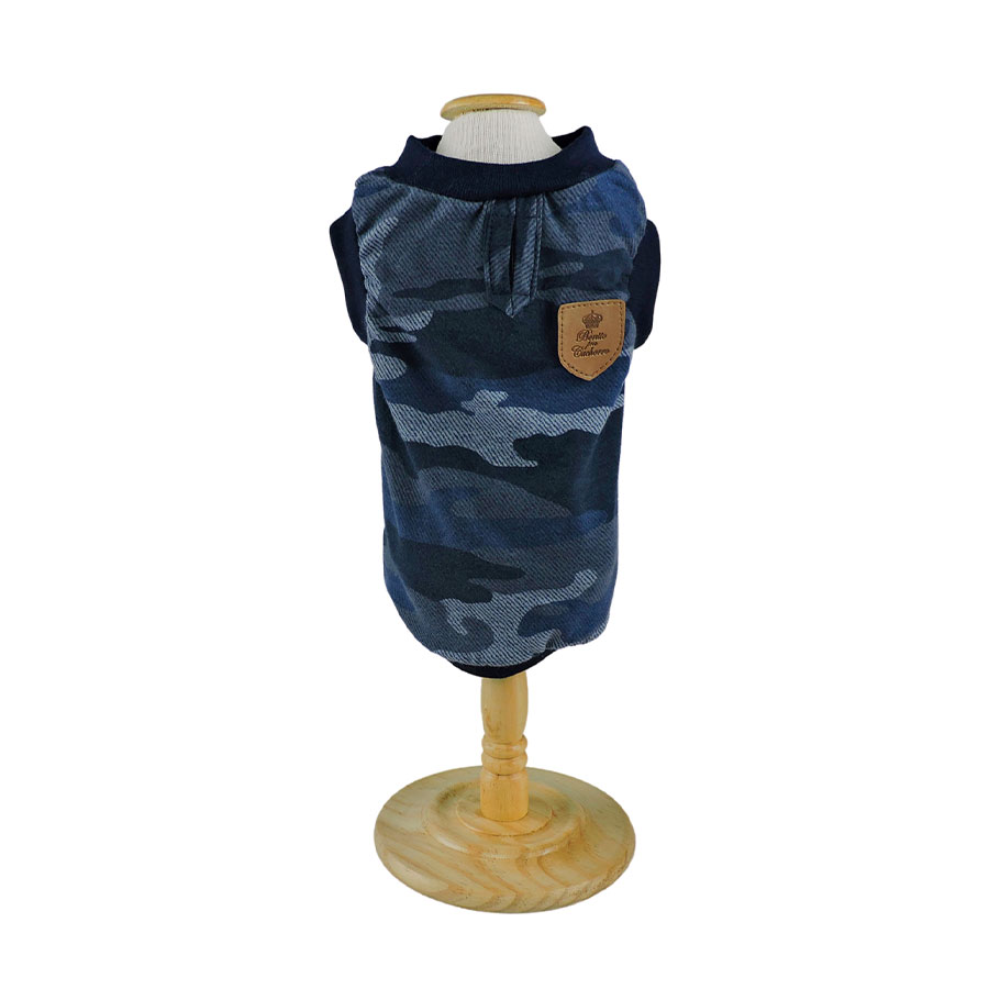 Regata Bonito pra Cachorro Camuflada Marinho