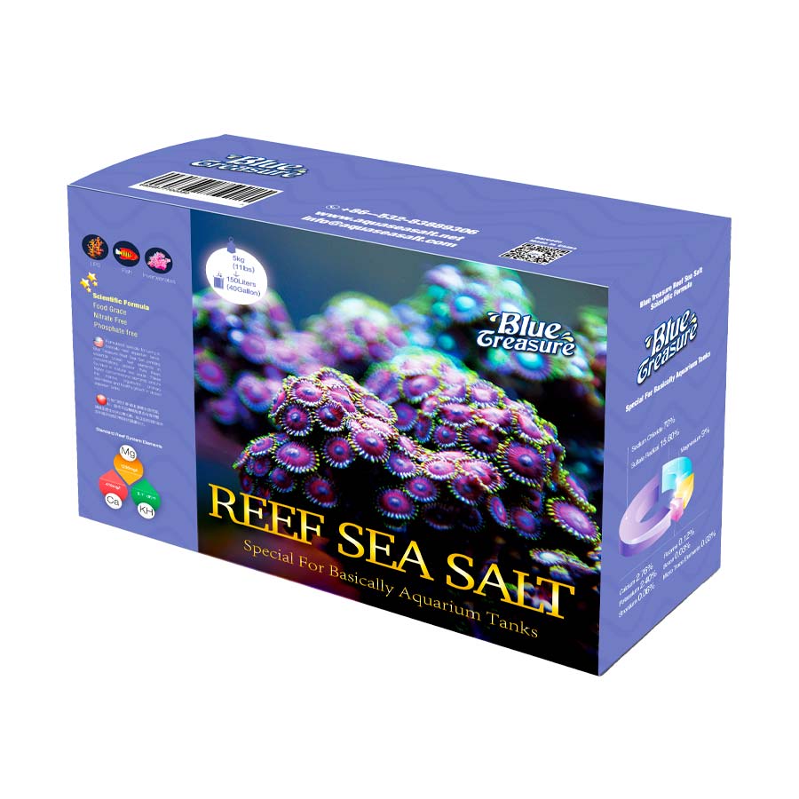 Sal Marinho Blue Treasure Reef Sea Salt para Aquários Box 5kg