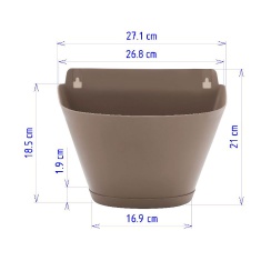 Vaso Desli Parede Nice 30 com Prato Areia